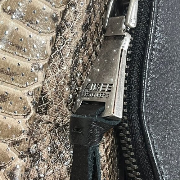 Aimee Kestenberg Nubuck Leather Snake Pattern Crossbody Bag Made with Love - Picture 7 of 11